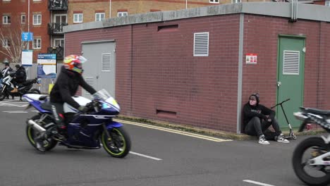 Southend-Motorcycle-Event:-Riders-Leaving-Carpark