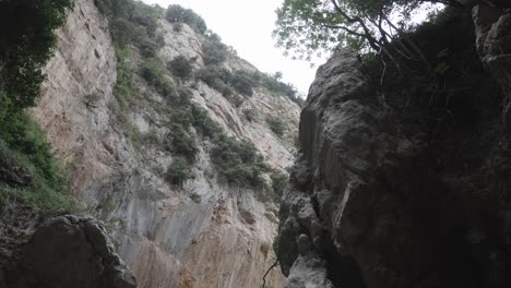 Vislumbre-De-Una-Montaña-Rocosa-Con-árboles-Y-Arbustos-En-Las-Laderas-De-La-Montaña