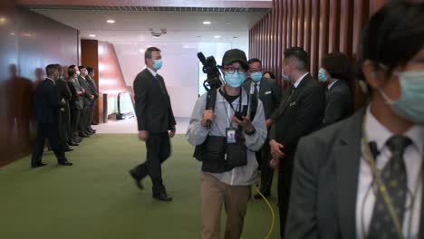 Heavy-security-is-seen-in-the-Hong-Kong-Legislative-Council-hallway-during-the-annual-policy-address-at-the-Legislative-Council-building-in-Hong-Kong