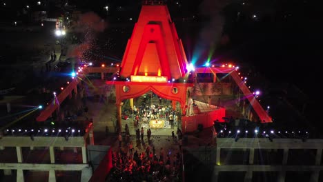 Aerial-drone-view-Drone-camera-showing-lights-of-Ramnath-Mahadev-as-drone-camera-moves-backwards