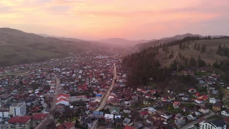 Drone-shot-of-Gura-Humorului-city-from-Romania