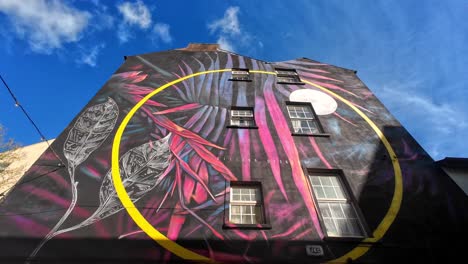 Arte-Callejero-De-La-Ciudad-De-Waterford,-Irlanda,-En-Un-Edificio-Histórico