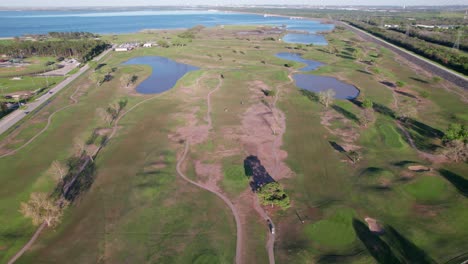 This-is-an-aerial-video-of-the-Lake-Park-Golf-Course-in-Lewisville-Texas