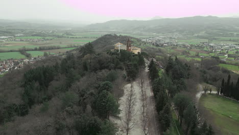 Elevated-Beauty:-Aerial-Glimpse-of-Madonna-del-Transito-di-Canoscio-Sanctuary