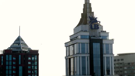 Aerial-View-Of-Top-Half-Of-UB-Tower-In-Business-district-in-Bengaluru