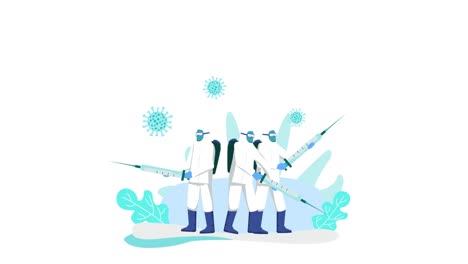 Health-Care-Professionals-Fighting-The-Virus-Coronavirus-flat-2D-animation-4K