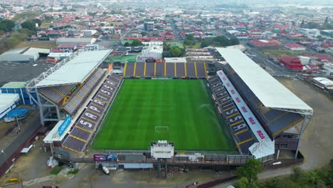 Drone-Shot-Approaching-Empty-Saprissa-Soccer-Stadium