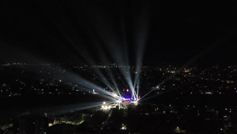 AERIAL-DRONE-VIEW-Mahadev's-Temple-A-lot-of-traffic-jam-is-seen-where-many-people-are-going-to-Mahadev's-temple-to-see-light-show-and-fire-cracker-show