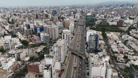 Drone-aerial-footage-of-Lima-the-capital-city-of-Peru-in-south-america-Mireflores-barranca