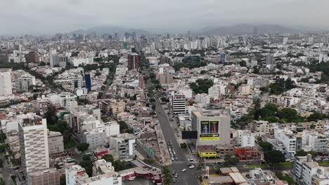 Drone-aerial-footage-of-Lima-the-capital-city-of-Peru-in-south-america-Mireflores-barranca