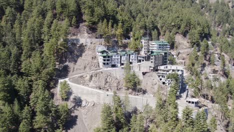 Hillside-residential-buildings-in-Ayubia-National-Park,-Pakistan