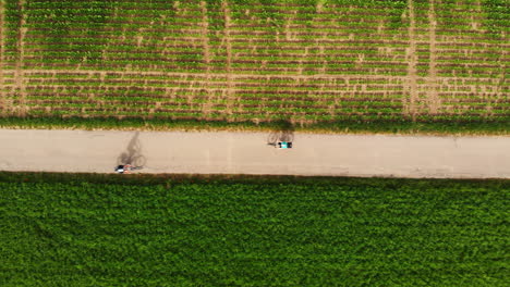 Aerial-of-a-cyclist-in-rural-environment