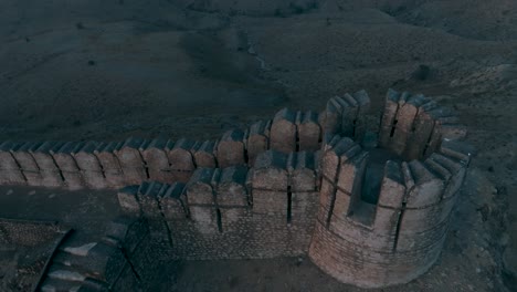 Aerial-View-Stone-Bulwark-At-Ranikot-Fort