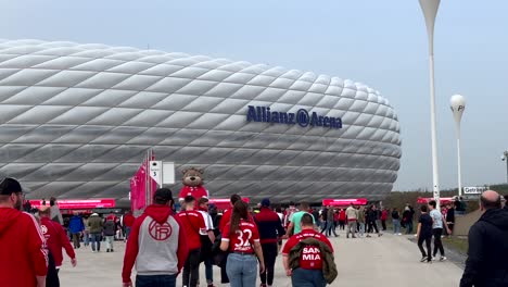 Pov-walk-towards-Allianz-Arena-in-Munich
