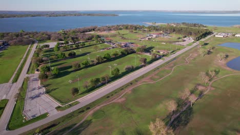 Aerial-footage-of-Bob-Wiseman-Soccer-Complex-and-Lewisvile-Lake-Park-Baseball-Complex