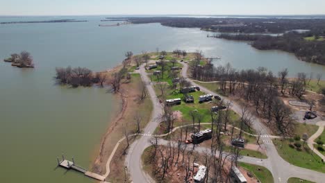 This-is-an-aerial-video-of-the-Willow-Grove-Park-in-Lake-Dallas-Texas