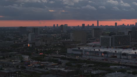 Aerial-view-of-Houston,-Texas-urban-area