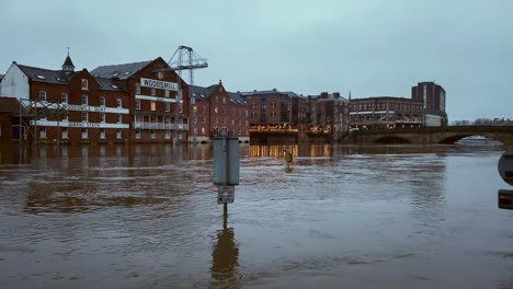 The-submerged-streets-and-buildings-in-the-city-centre-during-a-flood-event