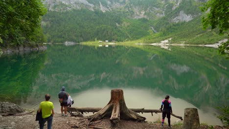 People-Gazing-at-The-Lake-in-Gosausee-Region