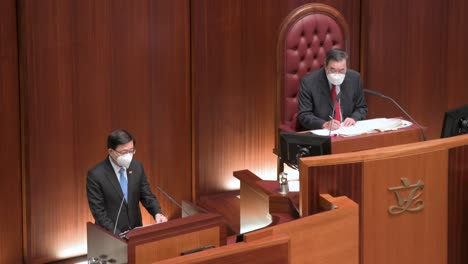 John-Lee-Ka-chiu-,-Hong-Kong's-chief-executive,-delivers-the-annual-policy-address-at-the-Legislative-Council-building-in-Hong-Kong