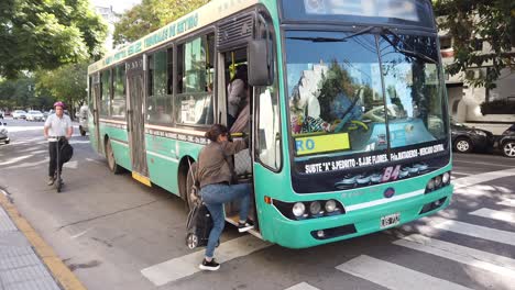 Hyperlapse-traffic-at-Buenos-aires-Capital-city-argentina-Avenue-buses-people-taxis-and-cars-driving-at-daylight,-metropolitan-town-of-south-America