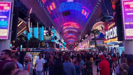 View-Along-Illuminated-Freemont-Street-In-Las-Vegas-Soaking-Up-The-Atmosphere