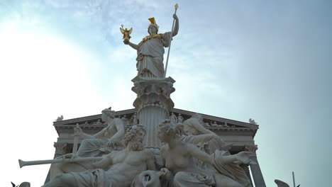 Clouds-Passes-By-Fountain-of-Austrian-Parliament