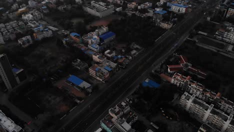 Aerial-Over-Empty-Roads-In-Chennai-During-Lockdown-In-Late-Afternoon