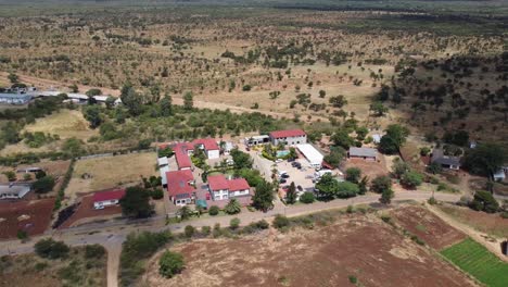 Drone-video-of-an-events-and-accommodation-complex-in-Bulawayo,-Zimbabwe