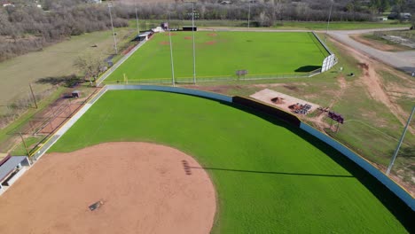 This-is-an-aerial-video-of-2-sports-fields-in-the-city-of-DeLeon-Texas