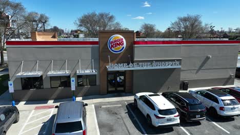 Aerial-view-of-a-Burger-King-fast-food-restaurant