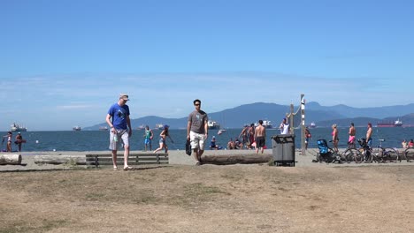 Beach-volleyball-at-Vancouver-Canada.-Canadian-beaches