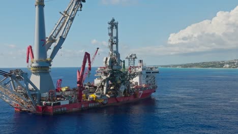 Oil-And-Gas-Pipelaying-Vessel-Offshore-On-Carlisle-Bay-In-Bridgetown,-Barbados