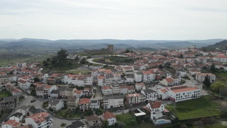 Vista-Aérea-Del-Histórico-Pueblo-Portugués-De-Belmonte