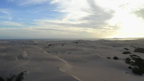 Aerial-drone-view-of-the-sand-dunes-of-Fowlers-Bay,-Eyre-Peninsula,-South-Australia