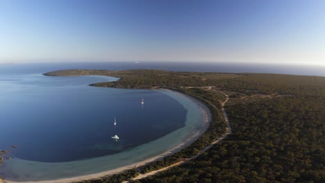 Luftaufnahme-Einer-Drohne-Bei-Sonnenuntergang-Im-Lincoln-Nationalpark,-Süden,-Australien