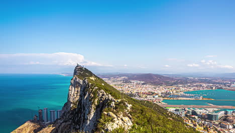 Peñón-Del-Estrecho-De-Gibraltar-Naturaleza-Paisaje-Lapso-De-Tiempo-Territorio-Británico-De-Ultramar
