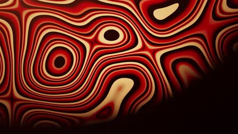 Wellenförmige,-Bewegte-Muster-Hintergrundanimation-Mit-Schwarzen,-Beigen-Und-Roten-Wellen,-Abstrakt