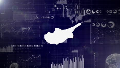 Unternehmenshintergrund-Des-Landes-Zypern-Mit-Abstrakten-Elementen-Von-Datenanalysediagrammen.-Ich-Zeige-Ein-Technologisches-Video-Zur-Datenanalyse-Mit-Globus,-Wachstum,-Grafiken-Und-Statistischen-Daten-Des-Landes-Zypern.