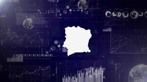 Ivory-Coast-Country-Corporate-Background-With-Abstract-Elements-Of-Data-analysis-charts-I-Showcasing-Data-analysis-technological-Video-with-globe,Growth,Graphs,Statistic-Data-of-Côte-d'Ivoire-Country