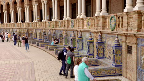 La-Exposición-Iberoamericana---Un-Notable-Evento-Internacional-Celebrado-En-La-Plaza-De-España,-Sevilla,-España---Toma-Estática