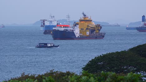 P-and-O-Maritime-Logistics-TOPAZ-INSTALLER-cable-laying-vessel-spotted-on-the-Singapore-Strait,-zero-emission,-low-fuel-consumption,-reduction-in-carbon-footprints-and-environmental-impact