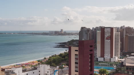 Timelapse-Del-Océano-A-La-Ciudad,-Fortaleza,-Ceará,-Brasil