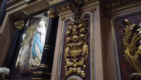 Closeup-virgin-mary-inside-church-basilica-golden-display-buenos-aires-argentina