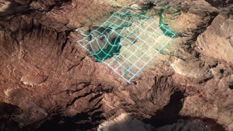 Primer-Plano-De-Un-Escaneo-Planetario-Realizado-Utilizando-Una-Rejilla-Láser-En-Marte.