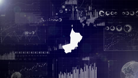 Unternehmenshintergrund-Des-Landes-Oman-Mit-Abstrakten-Elementen-Von-Datenanalysediagrammen.-Ich-Zeige-Ein-Technologisches-Video-Zur-Datenanalyse-Mit-Globus,-Wachstum,-Grafiken-Und-Statistischen-Daten-Des-Landes-Oman.