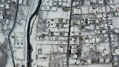 Drone-shot-of-Skardu-city-in-winter-season-of-Pakistan