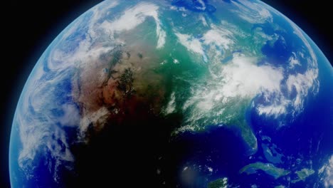 Ein-3D-Simulationskonzept-Für-Den-Planeten-Erde,-Das-Die-Sonnenfinsternis-Vom-8.-April-2024-über-Nordamerika-Visualisiert,-Gesehen-Aus-Der-Umlaufbahn-über-Dem-Planeten-Erde