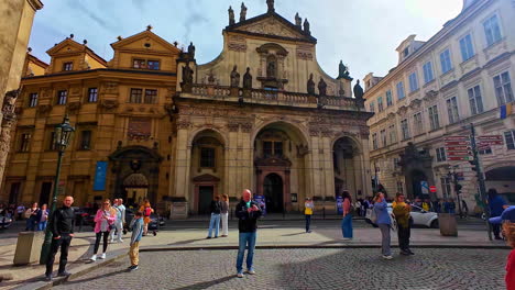 People-In-The-Street-In-Front-Of-Church-of-St