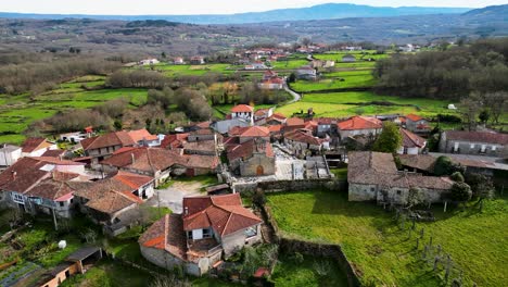 San-Salvador-de-Armariz,-scenic-village-view,-Spain---aerial